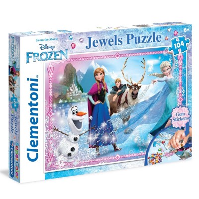 Puzzle 104 pièces : la reine des neiges jewels  Clementoni    047995